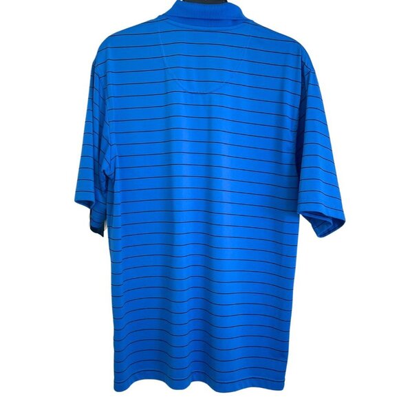 Pebble Beach Performance Golf Polo Mens Size M Royal Blue Striped Knit Preppy - Picture 5 of 10